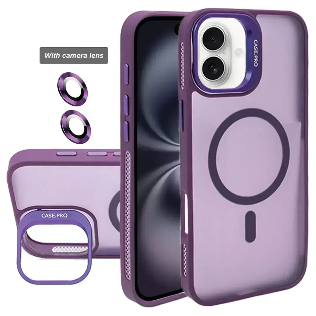 iPhone 17 Pro Max MagSafe Smoke Camera Stand Case Purple